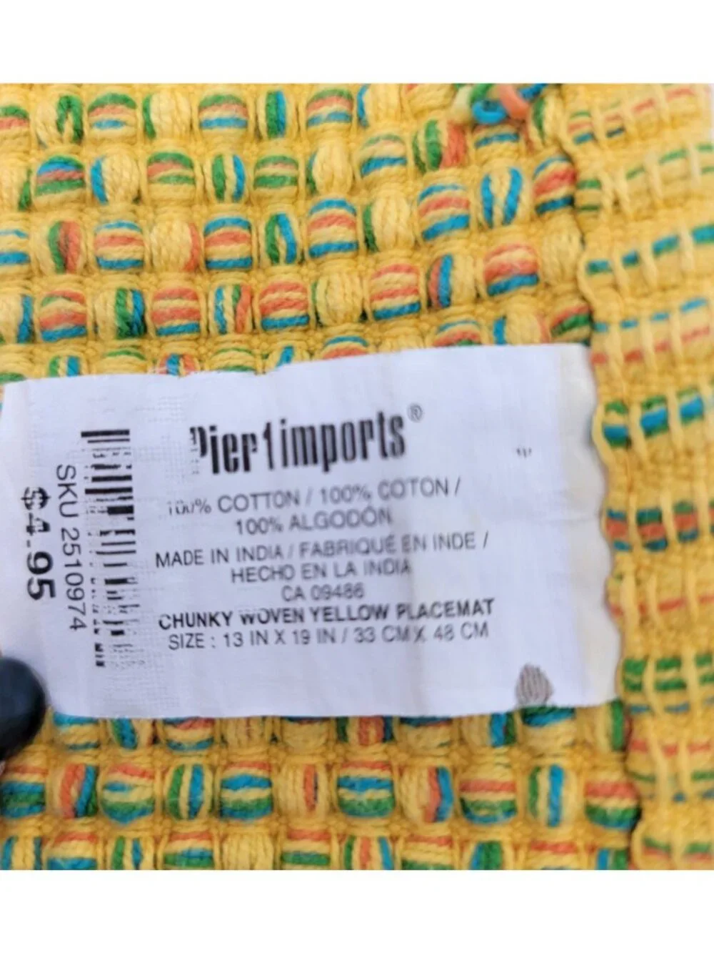 Woven Multicolor Yellow Placemats By Pier Imports - Picture 10 of 10